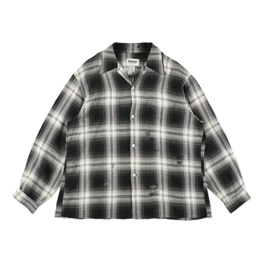 REMADE RAYON PLAID SHIRT AGED