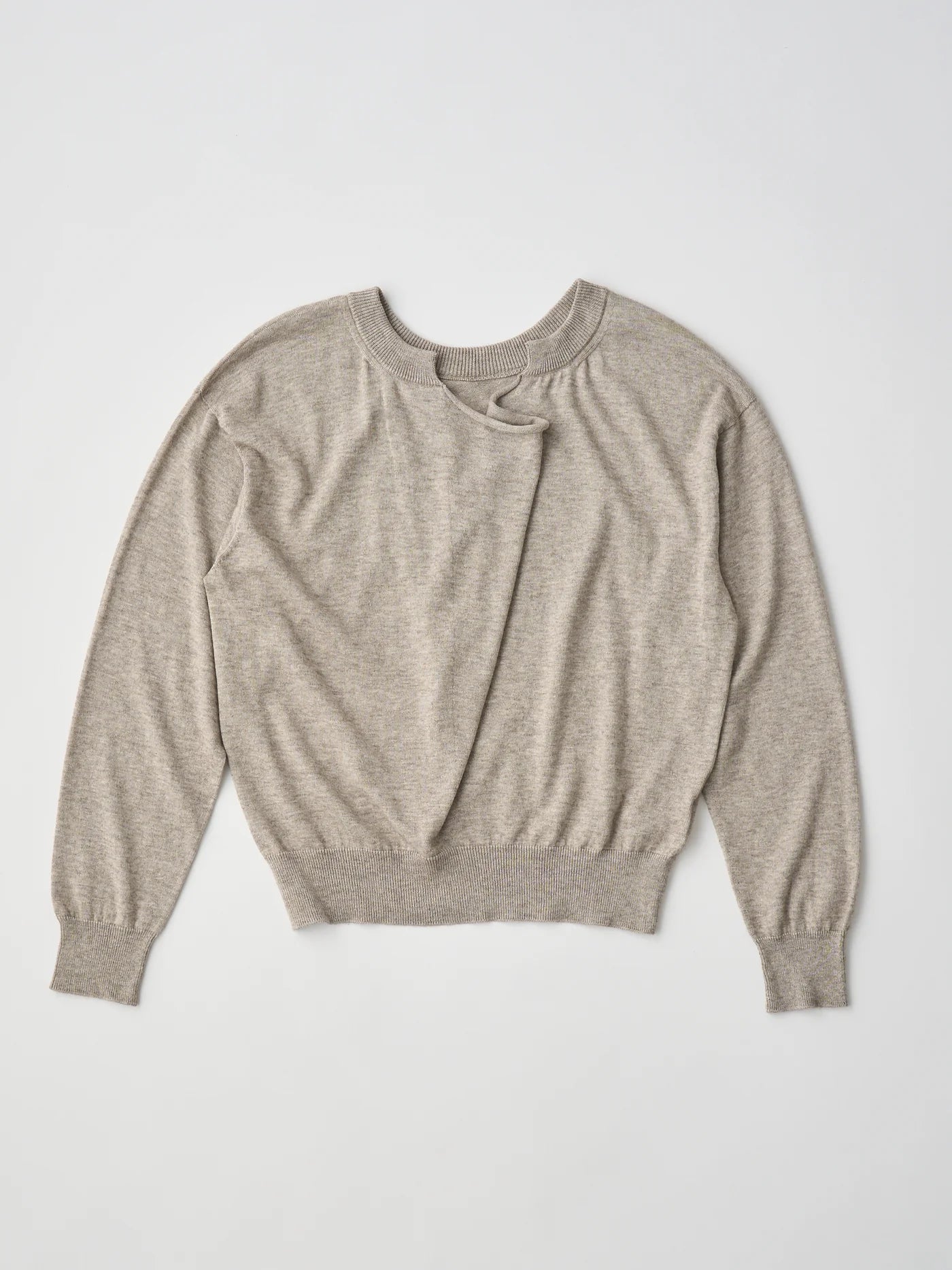 soft yak & cotton draped-front knit P/O