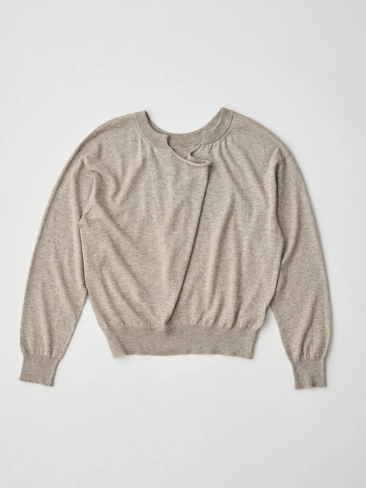soft yak & cotton draped-front knit P/O