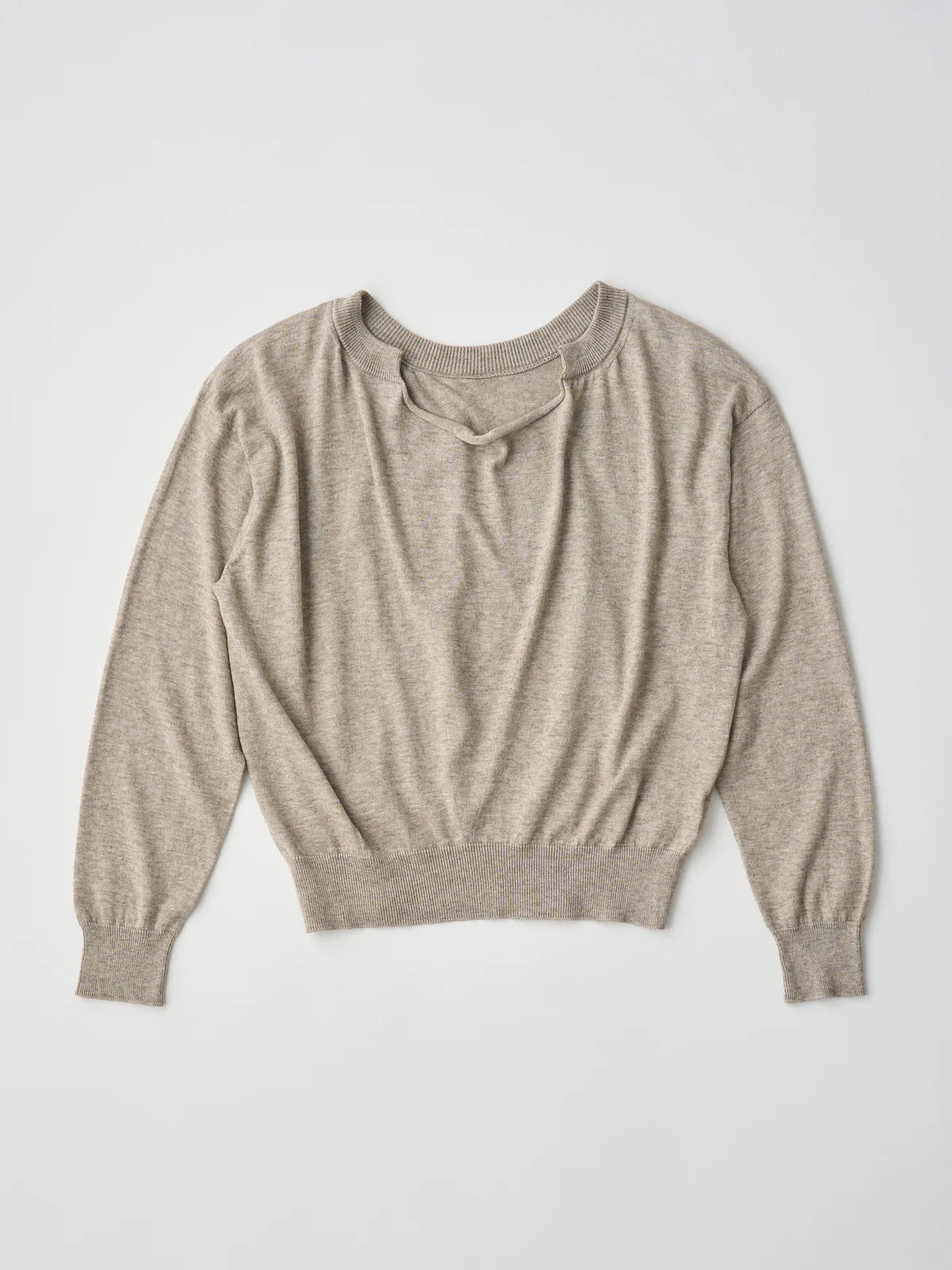 soft yak & cotton draped-front knit P/O