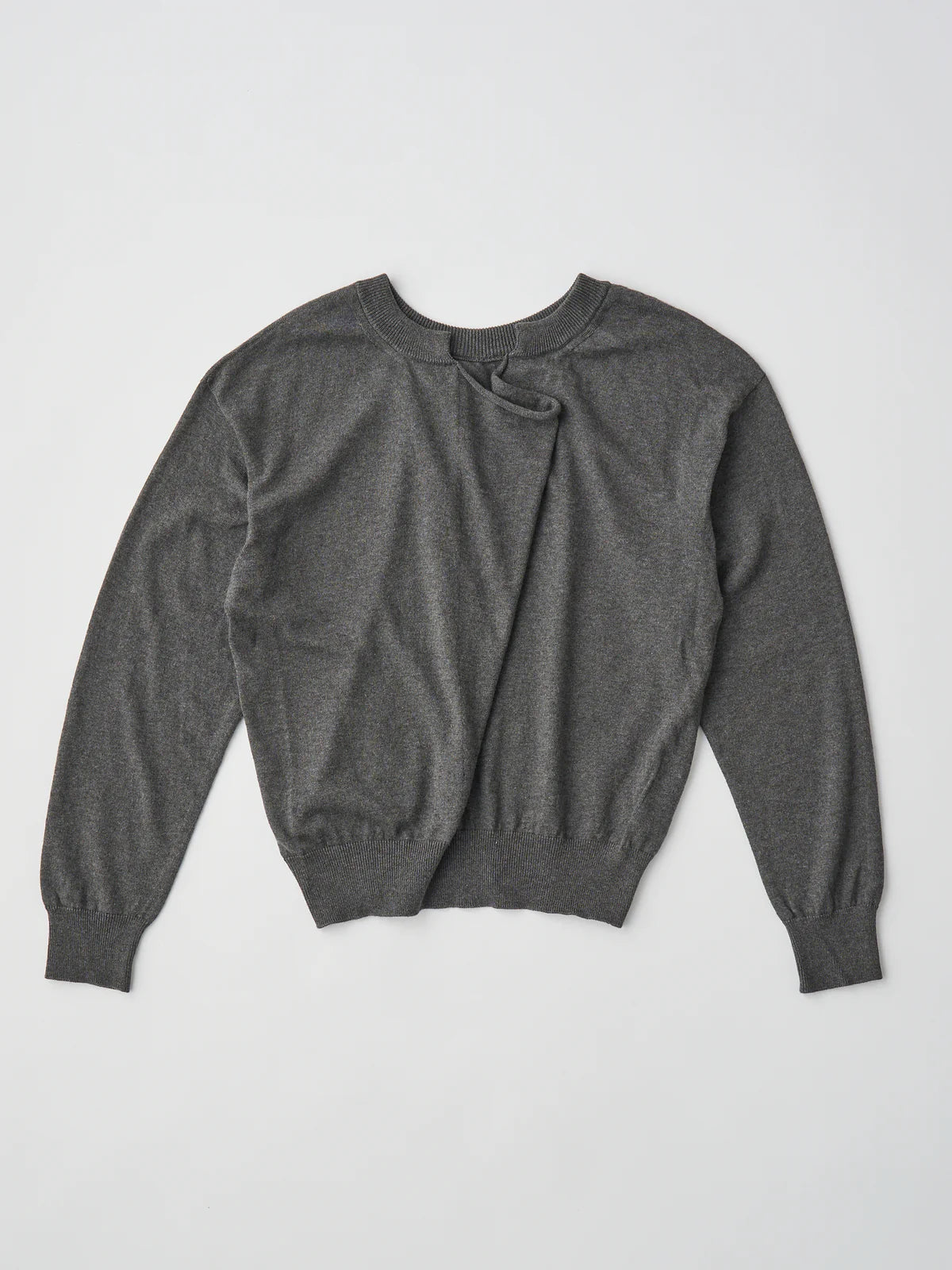 soft yak & cotton draped-front knit P/O