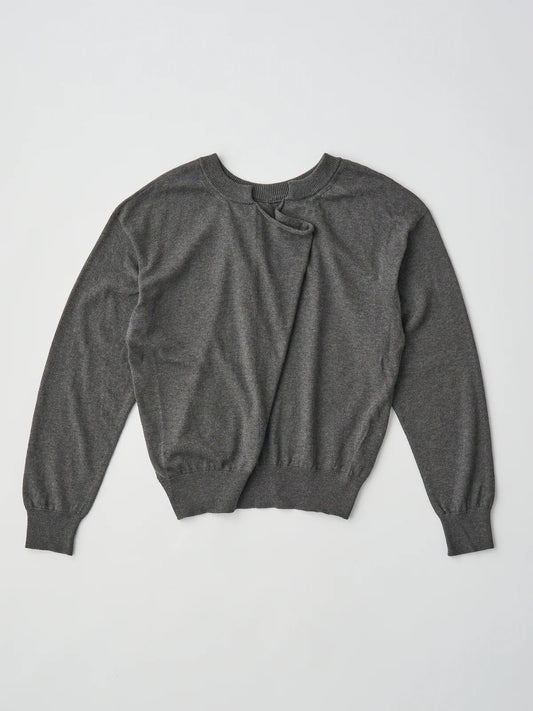 soft yak & cotton draped-front knit P/O