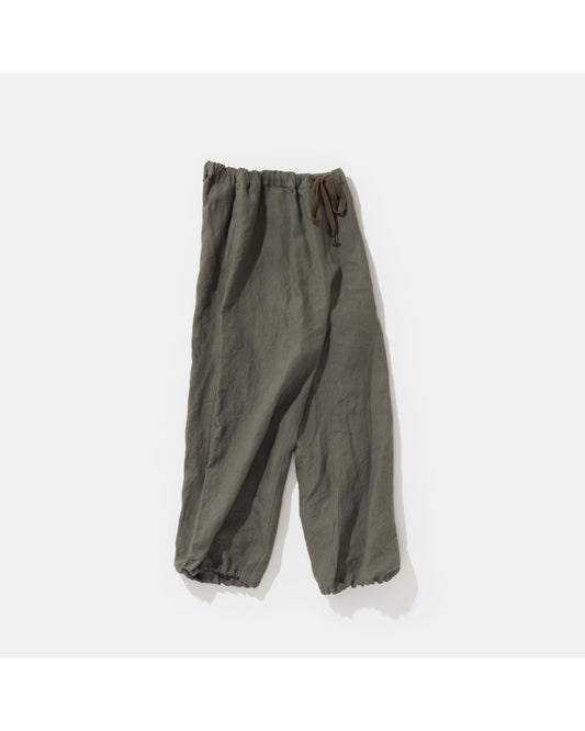 OVER PANTS C  LINEN  CHARCOAL