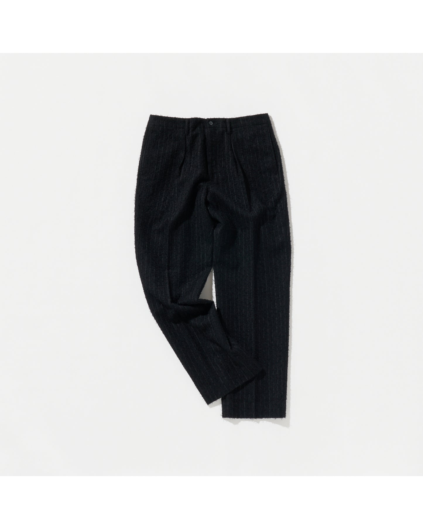 TUCK SUIT PANTS C BLACK STRIPE