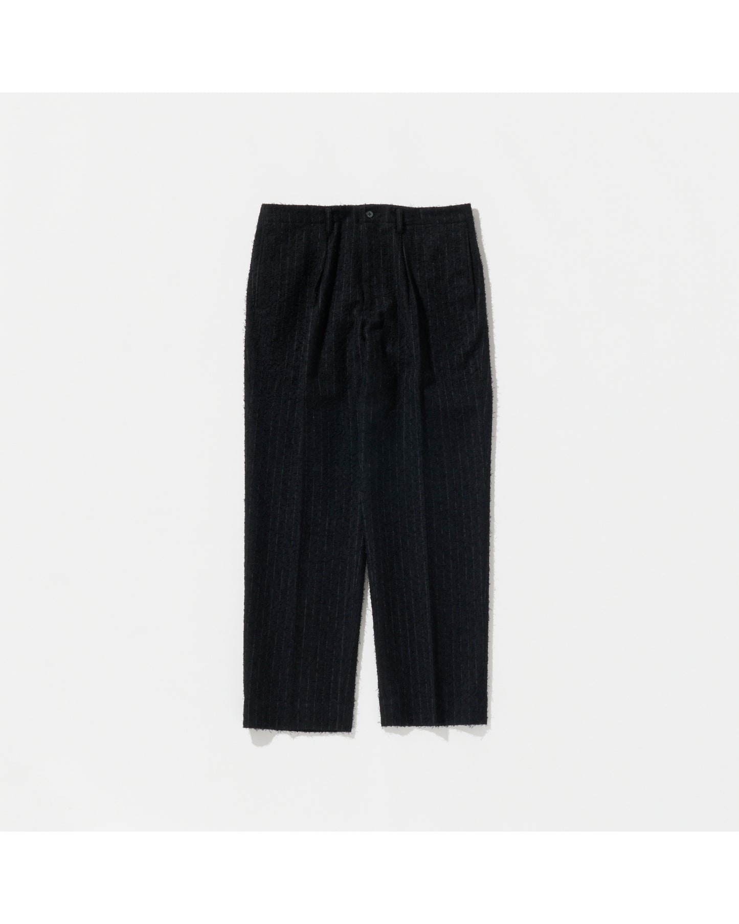 TUCK SUIT PANTS C BLACK STRIPE