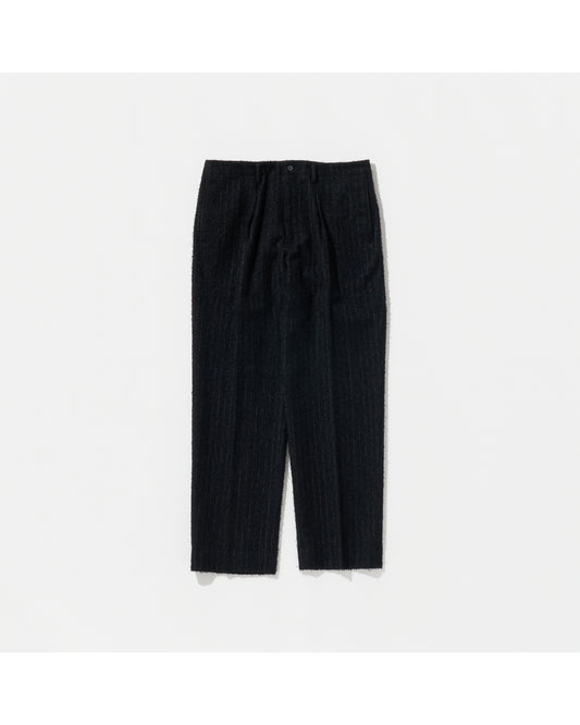 TUCK SUIT PANTS C BLACK STRIPE