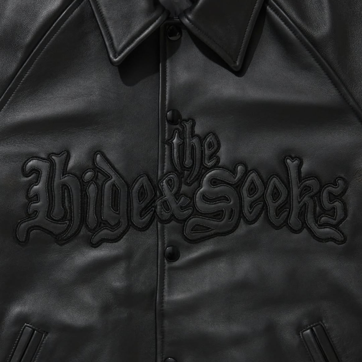 H&S×Toru Nishiura Leather Varsity Jacket HideandSeek×Toru Nishiura