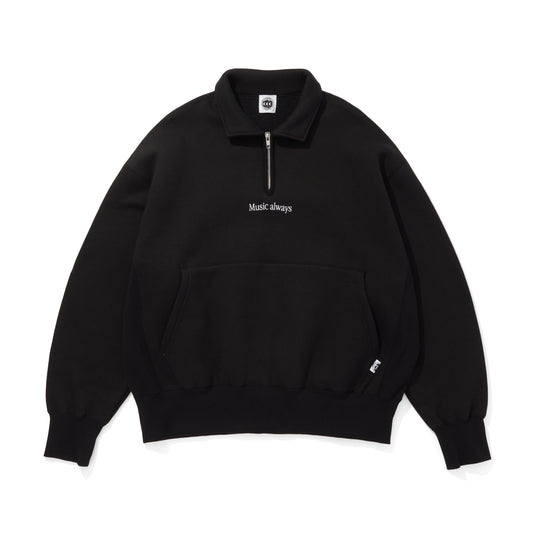 EMBROIDERED LOGO HALF ZIP SWEAT SHIRTS