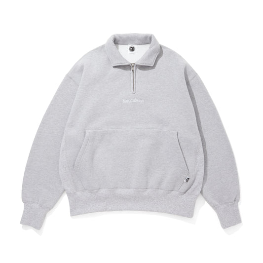 EMBROIDERED LOGO HALF ZIP SWEAT SHIRTS