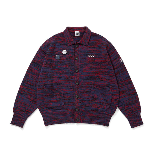 MIX KNIT CARDIGAN WITH BADGE_JAZZ