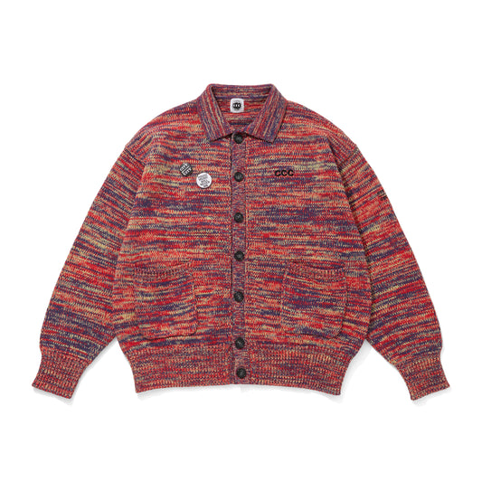 MIX KNIT CARDIGAN WITH BADGE_HOUSE
