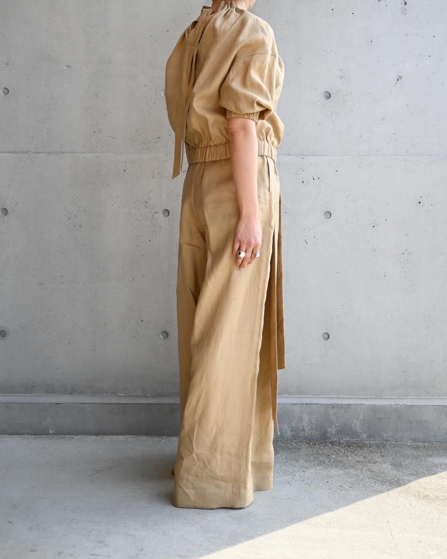 LINEN WIDE LEG PANTS 13268