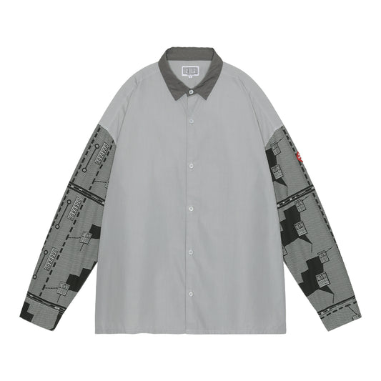 OVERDYE GRID SLEEVE BIG SHIRT