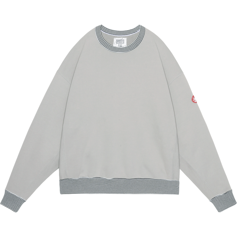 STRIPE RIB SOLID CREW NECK