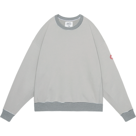 STRIPE RIB SOLID CREW NECK