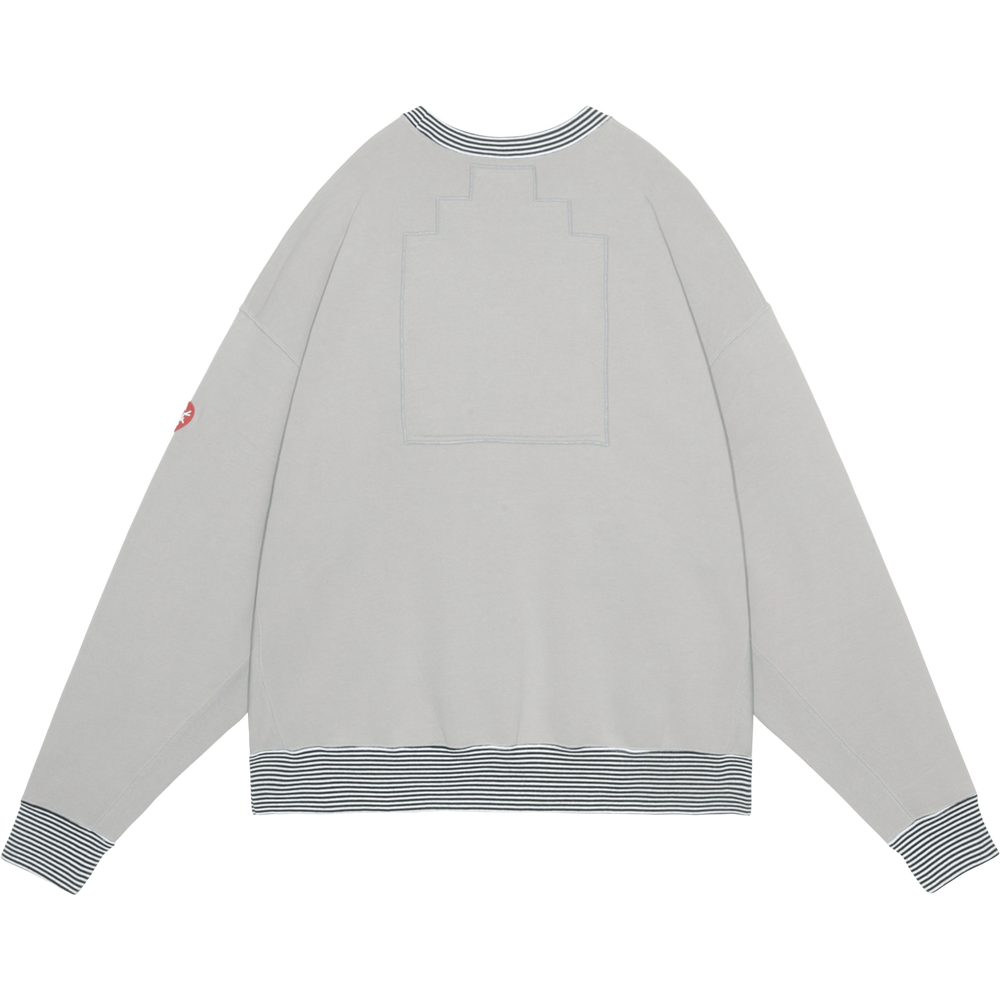 STRIPE RIB SOLID CREW NECK