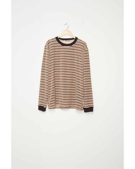 BIG TEE LS  PINK/BROWN/WHITE