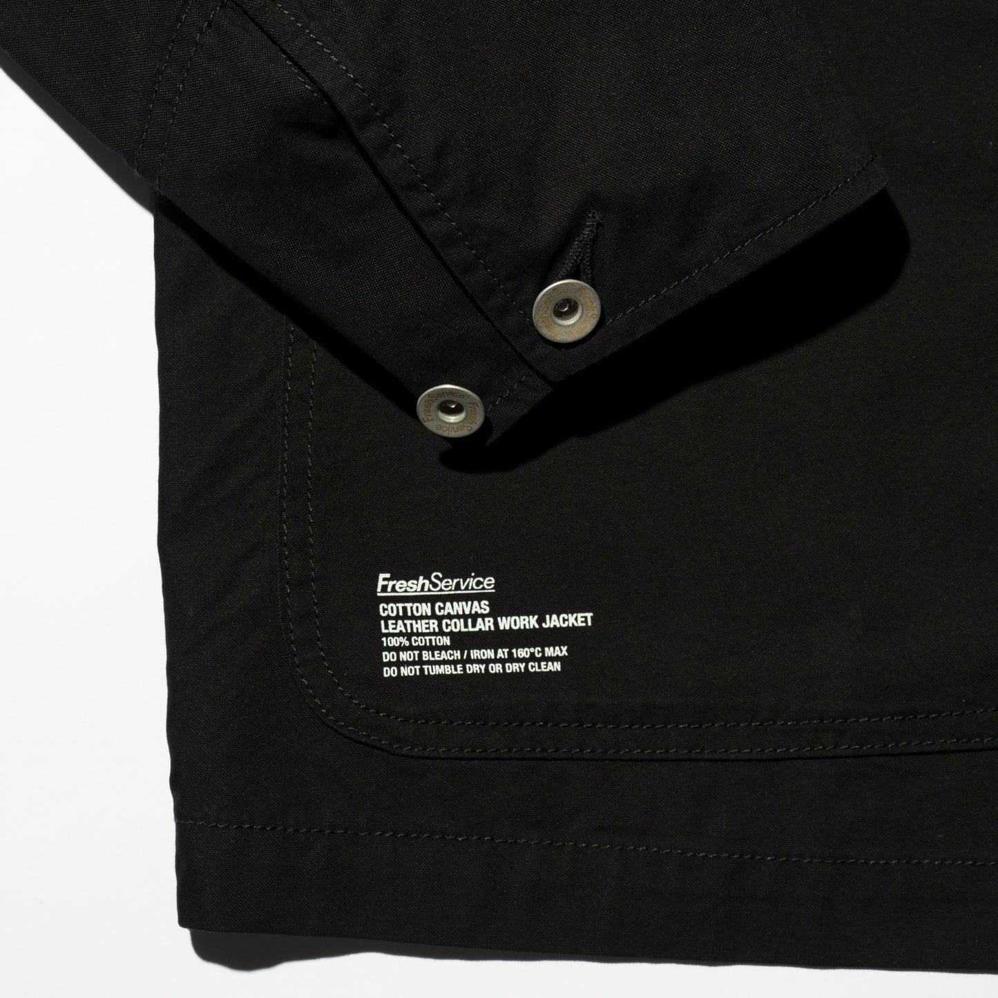 COTTON CANVAS LEATHER COLLAR WORK JACKET