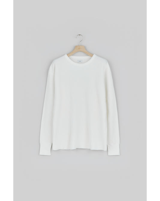 Cotton Waffle Long Sleeve T-shirt (One Wash) Off