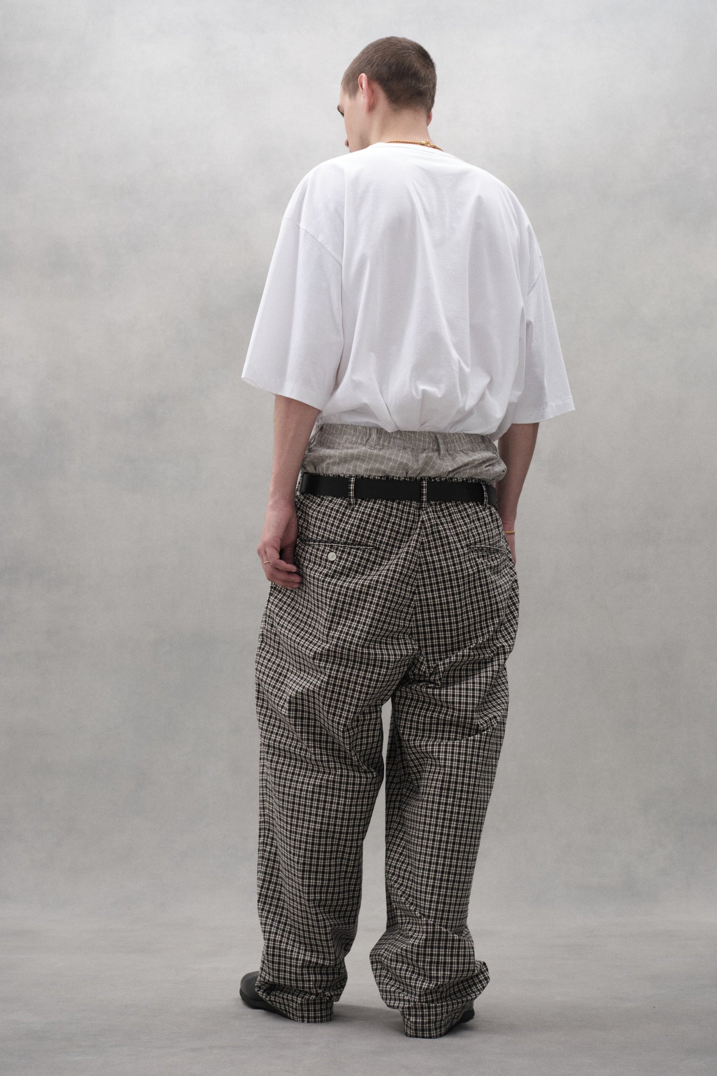 Check Weather Cloth 2Tuck Easy Pants