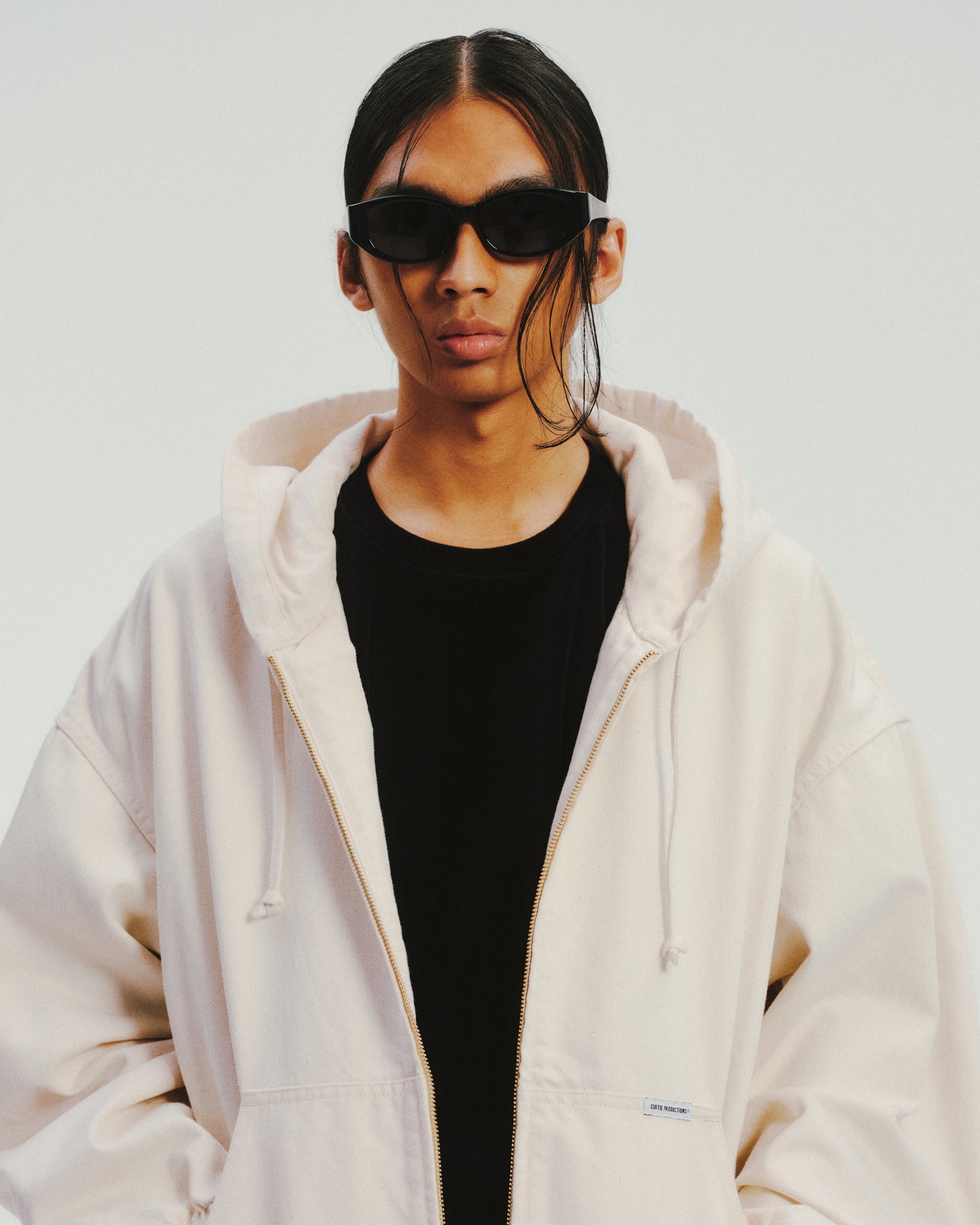 12.5oz Denim Zip Up Hooded Jacket