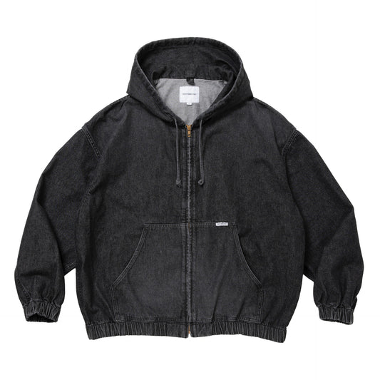12.5oz Denim Zip Up Hooded Jacket Fade