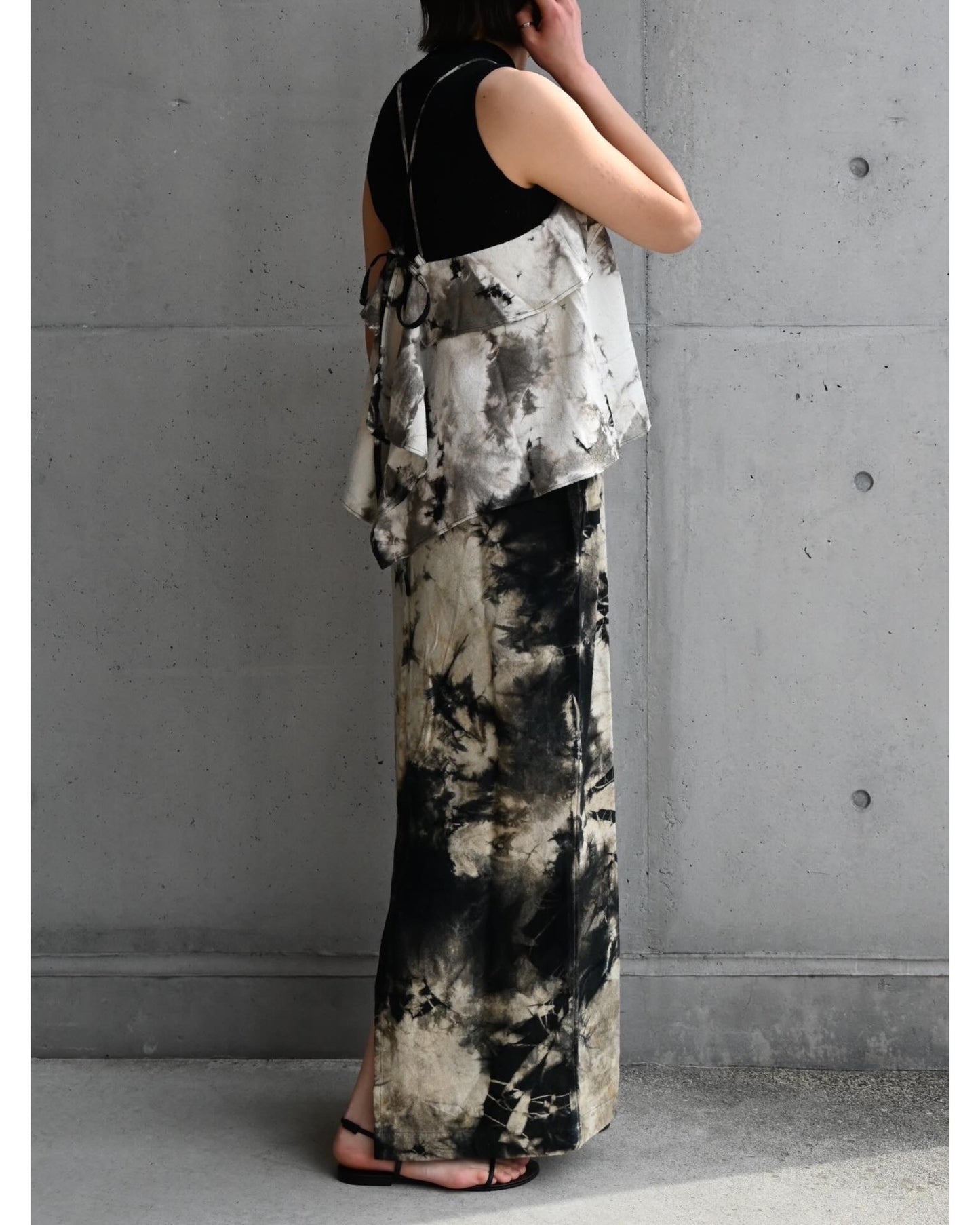 natural dye silk nep skirt