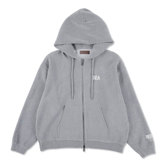 Mole Knit Zip Up Hooded Sweatshirt
