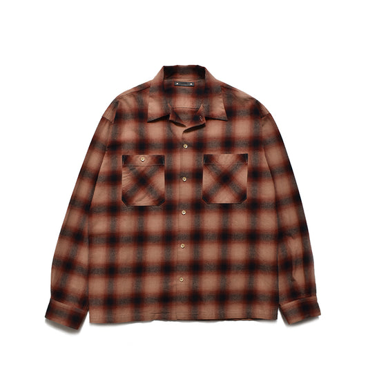 C.Flannel Ombre Open Collar SH
