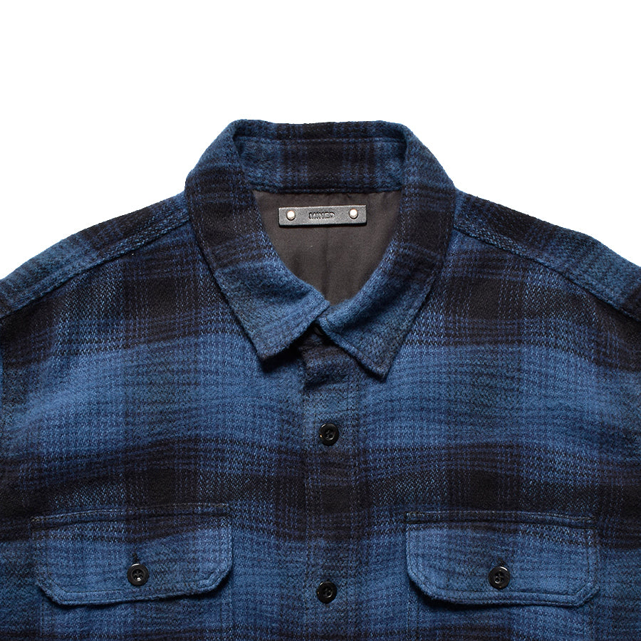 Distortion Ombre Check Flannel Over SH