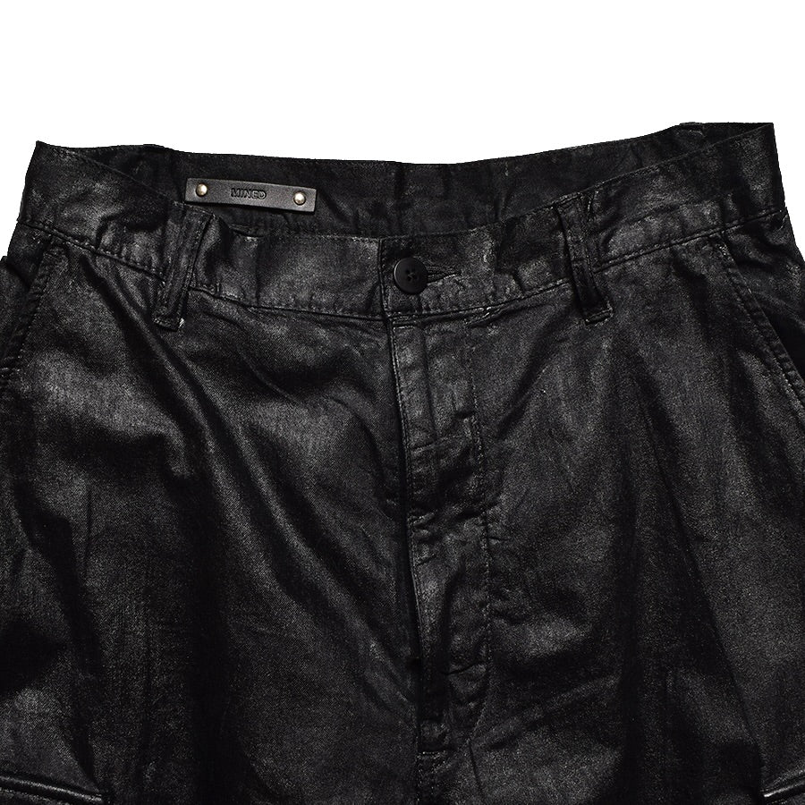 Black Coating Denim Wide Cargo SPS