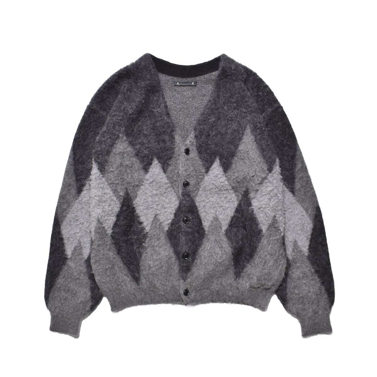 Mohair Argyle Knit Cardigan