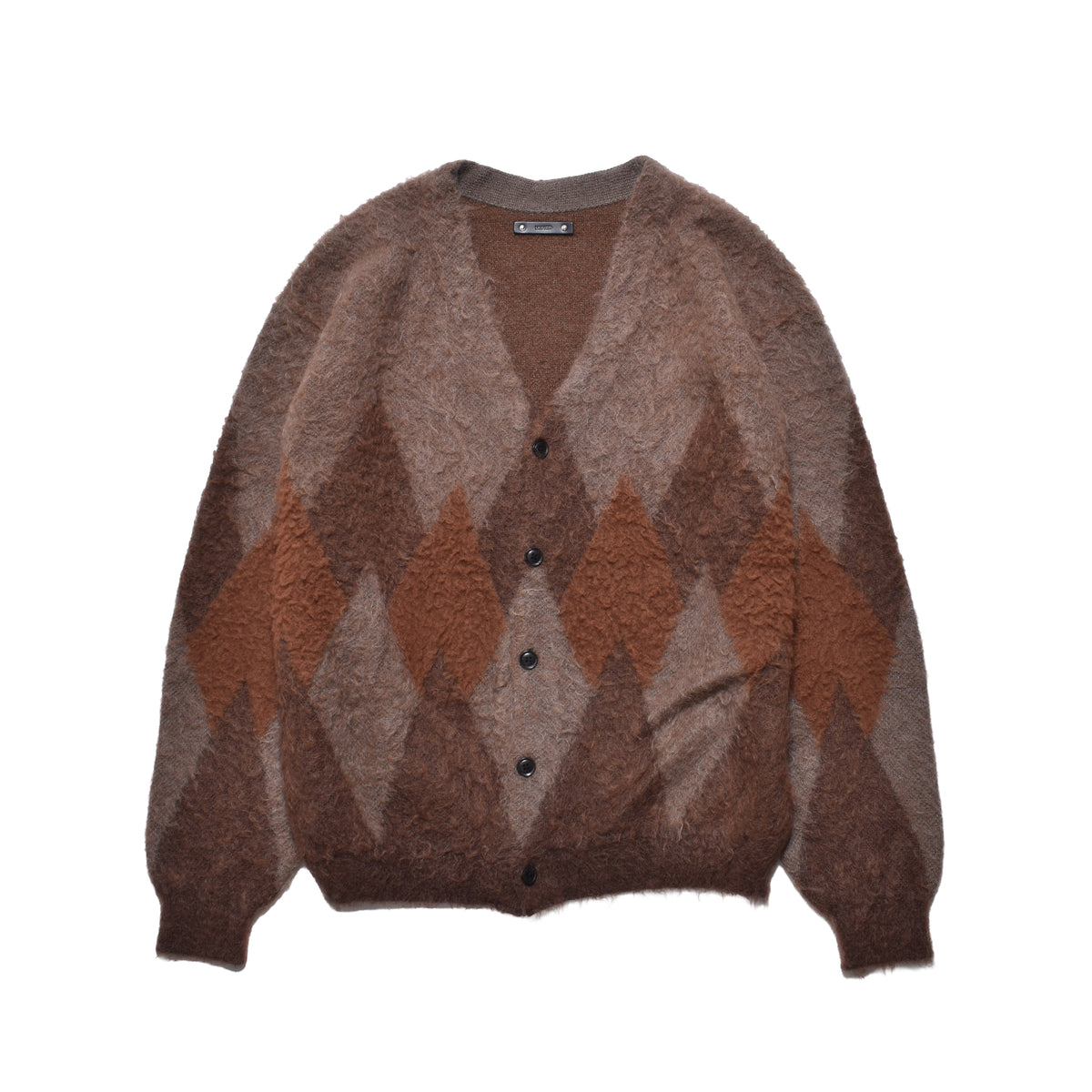 Mohair Argyle Knit Cardigan