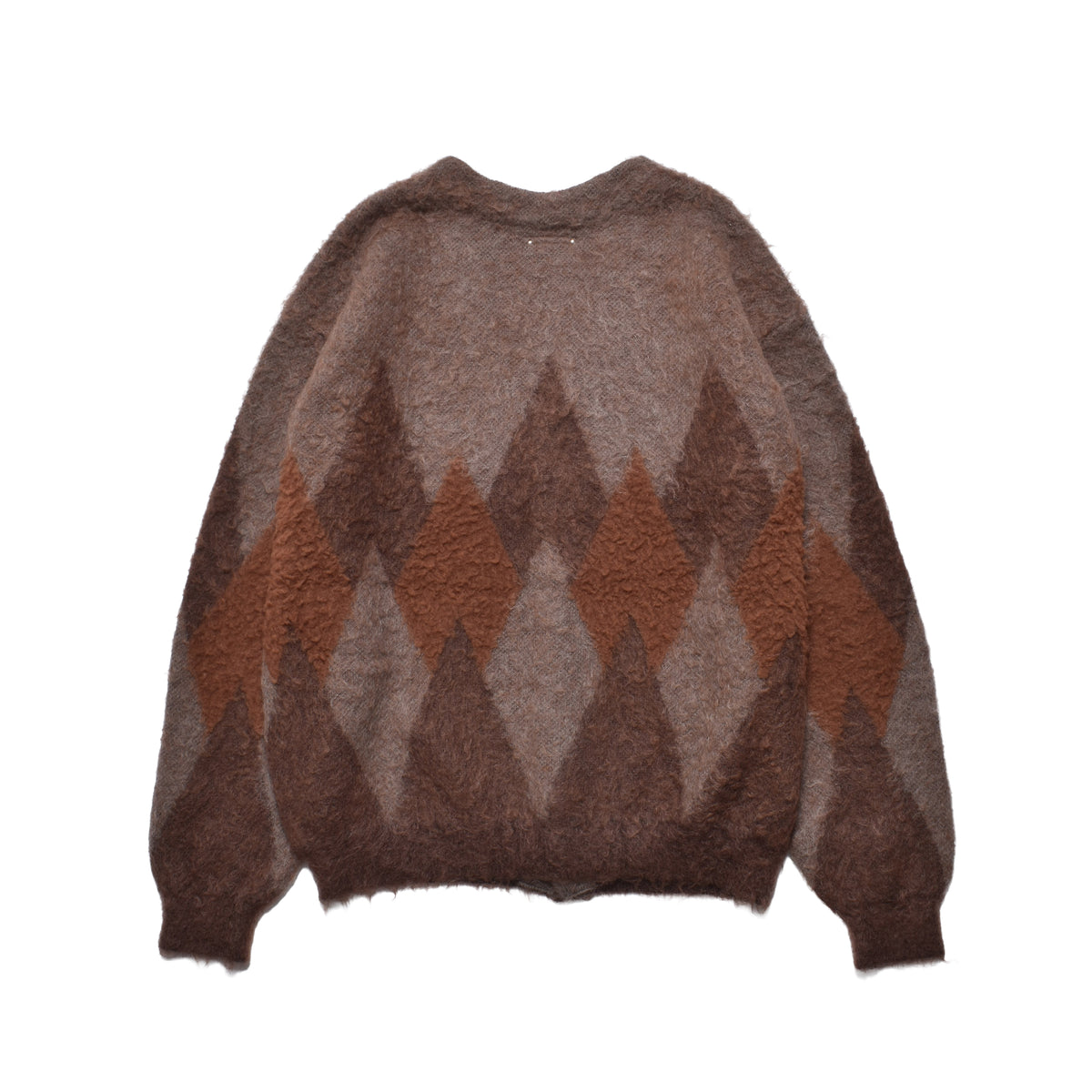 Mohair Argyle Knit Cardigan