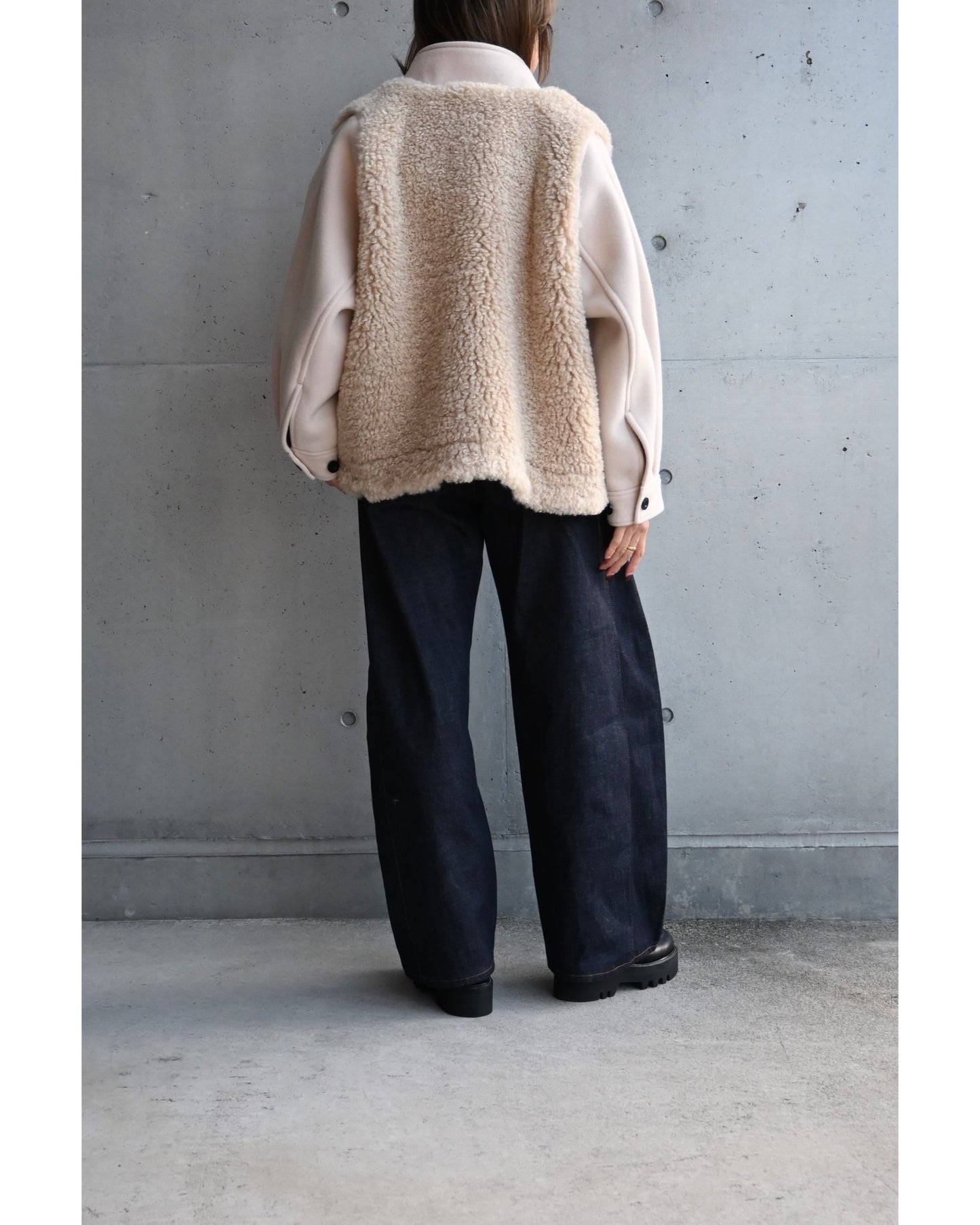 DOUBLE FACE FAUX SHEARLING DUFFEL JACKET 17549