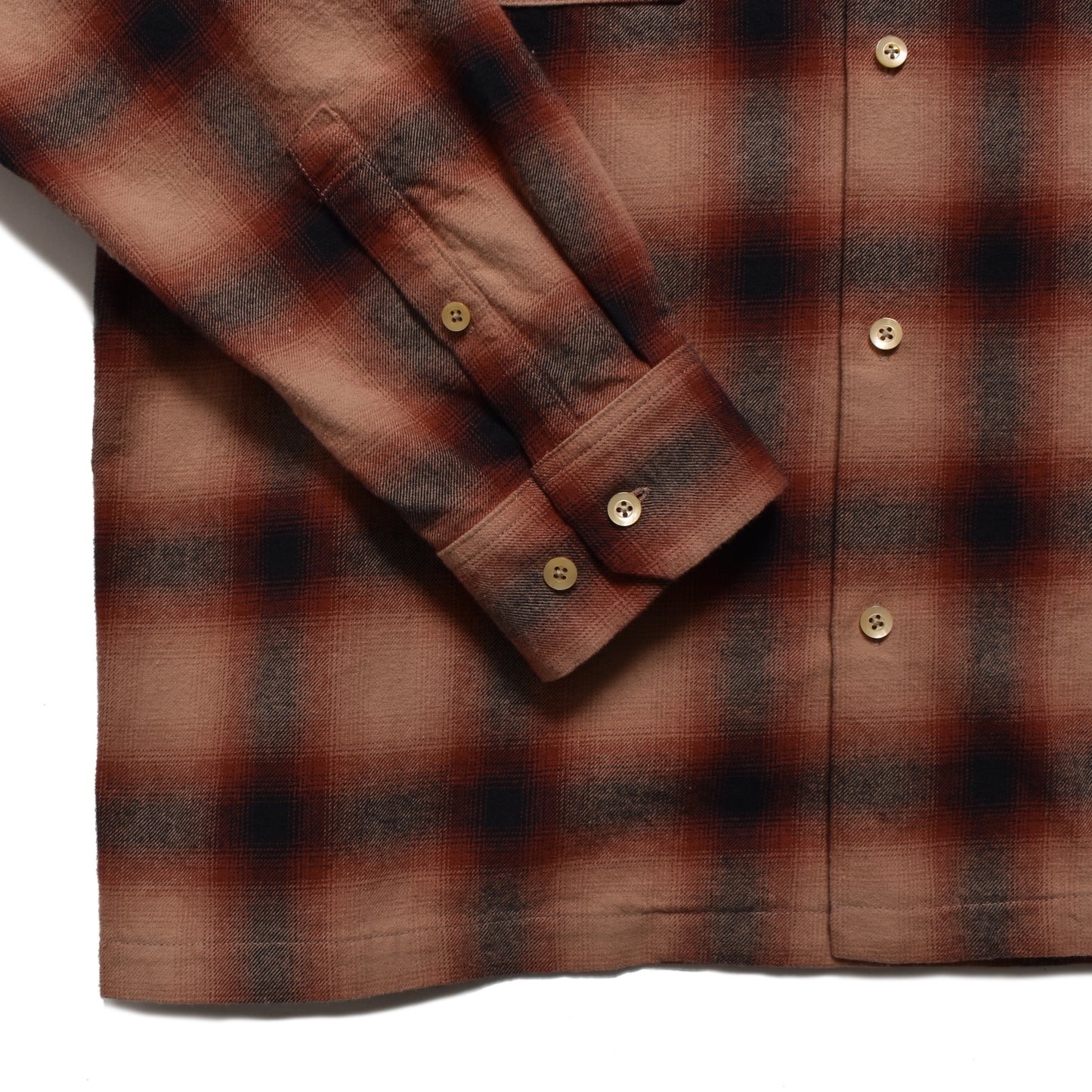 C.Flannel Ombre Open Collar SH