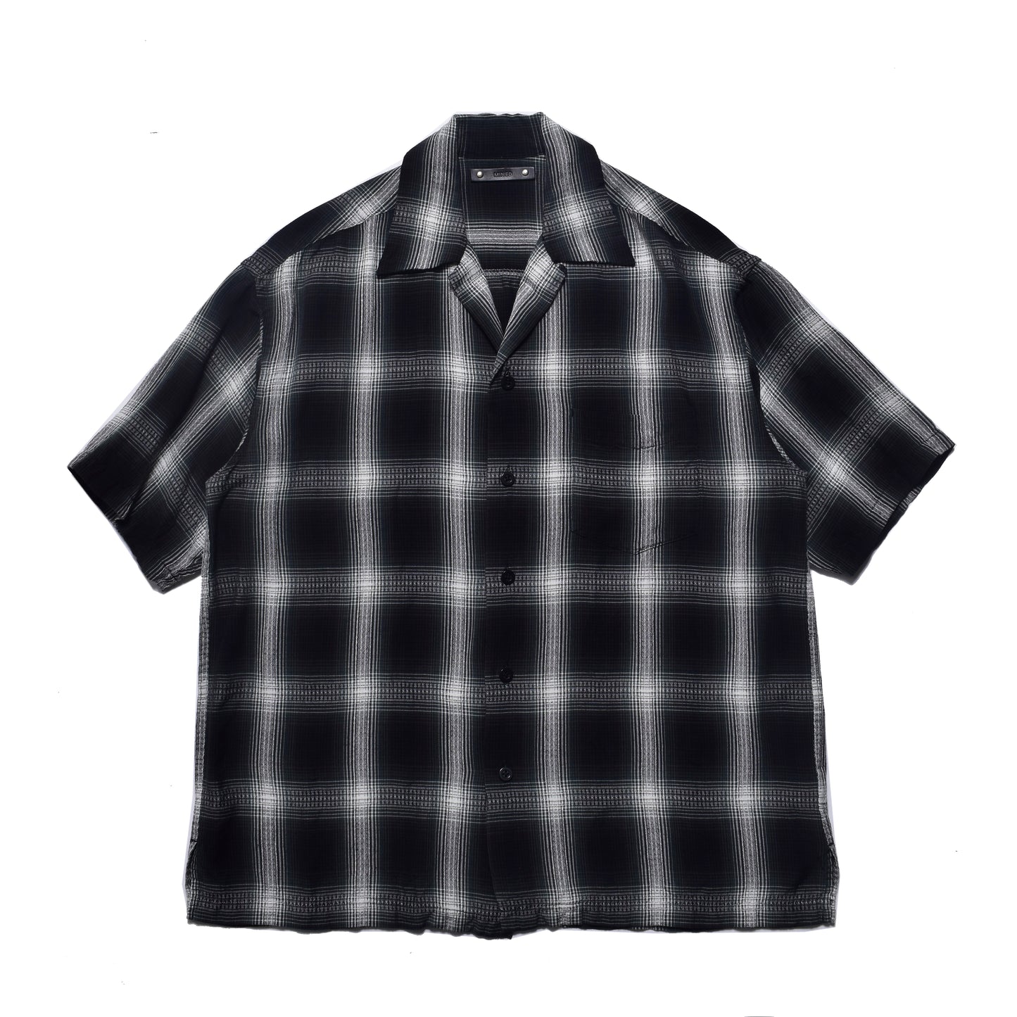 Rayon Dobby Plaid S.S Open Collar SH