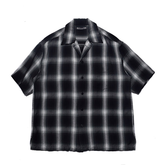 Rayon Dobby Plaid S.S Open Collar SH