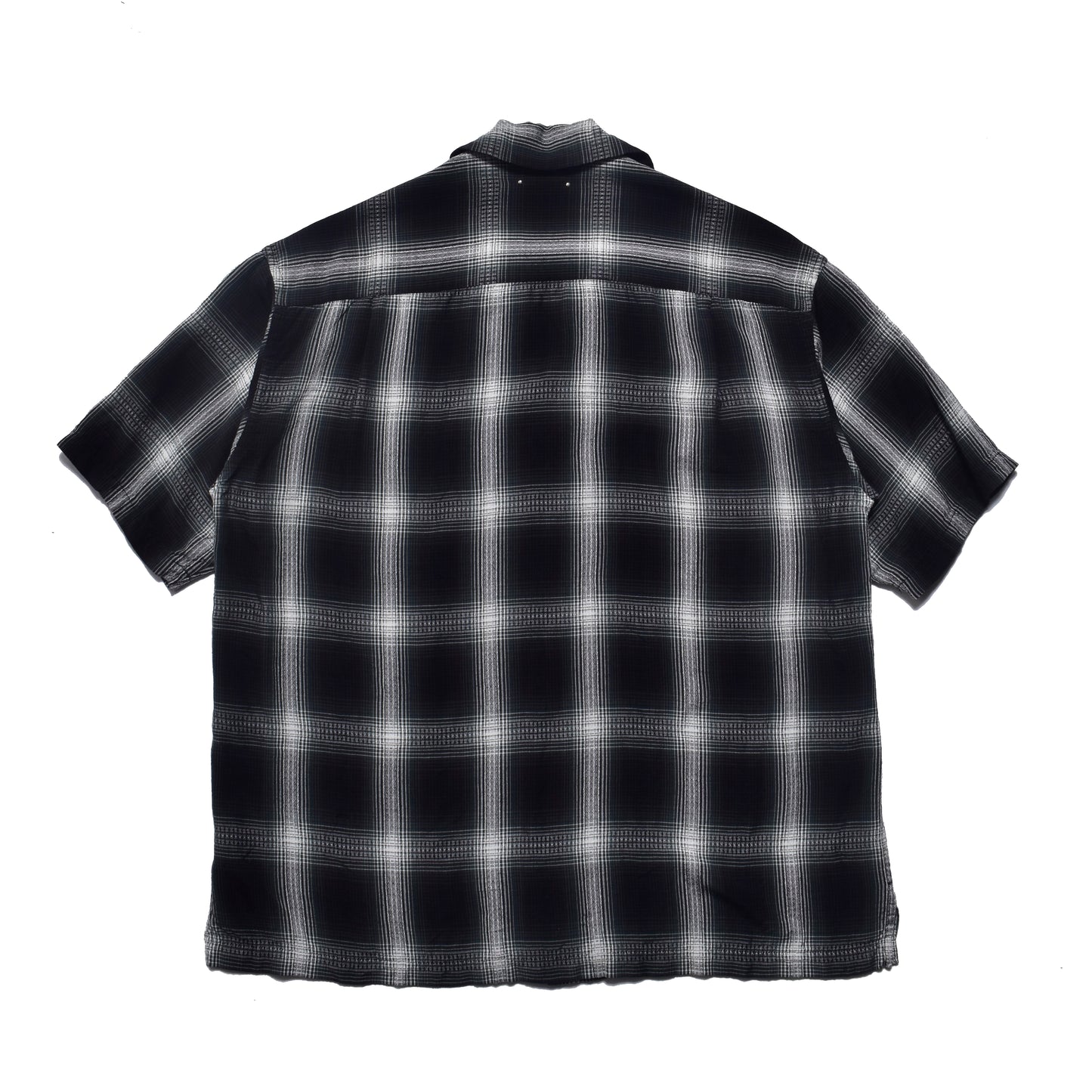 Rayon Dobby Plaid S.S Open Collar SH
