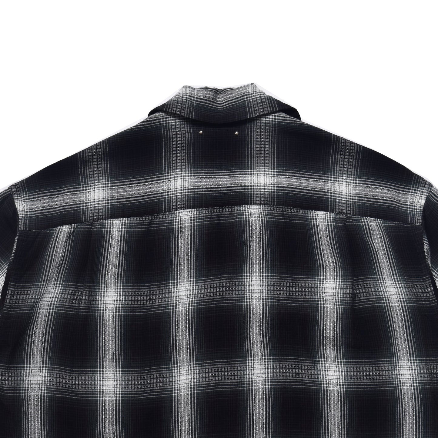 Rayon Dobby Plaid S.S Open Collar SH