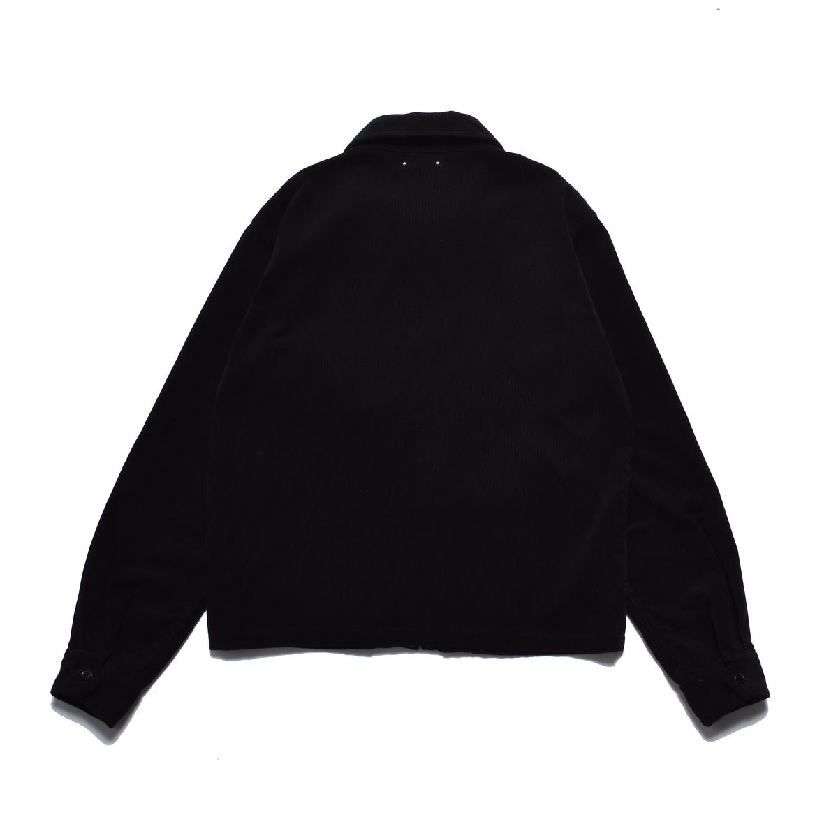 Black Corduroy Zipup Trucker Jacket