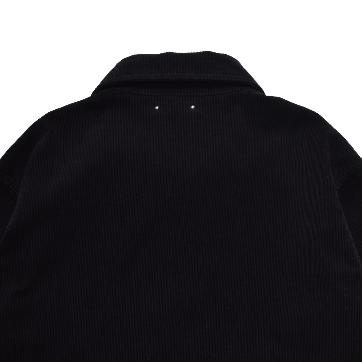 Black Corduroy Zipup Trucker Jacket