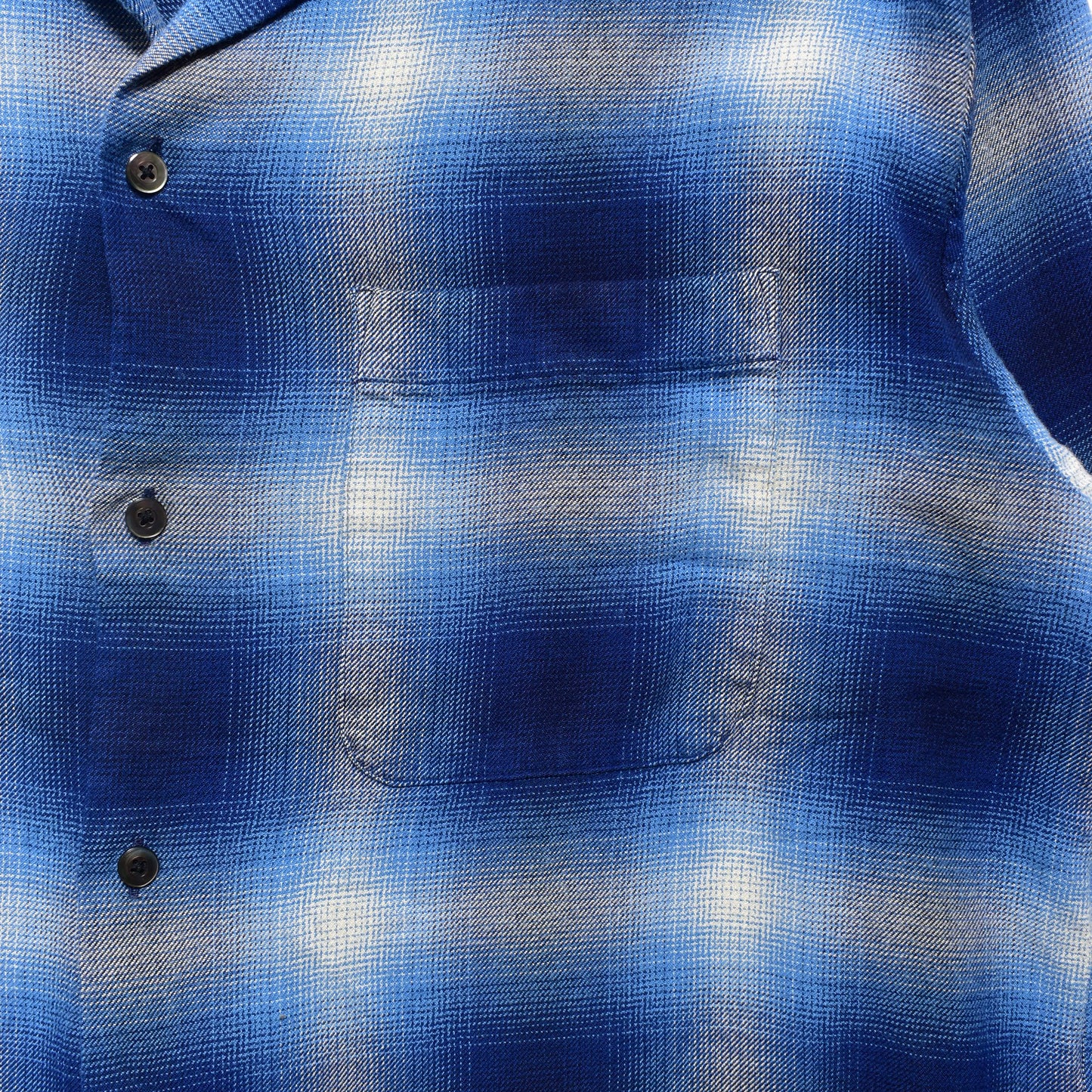 R.Flannel Ombre Open Collar SH