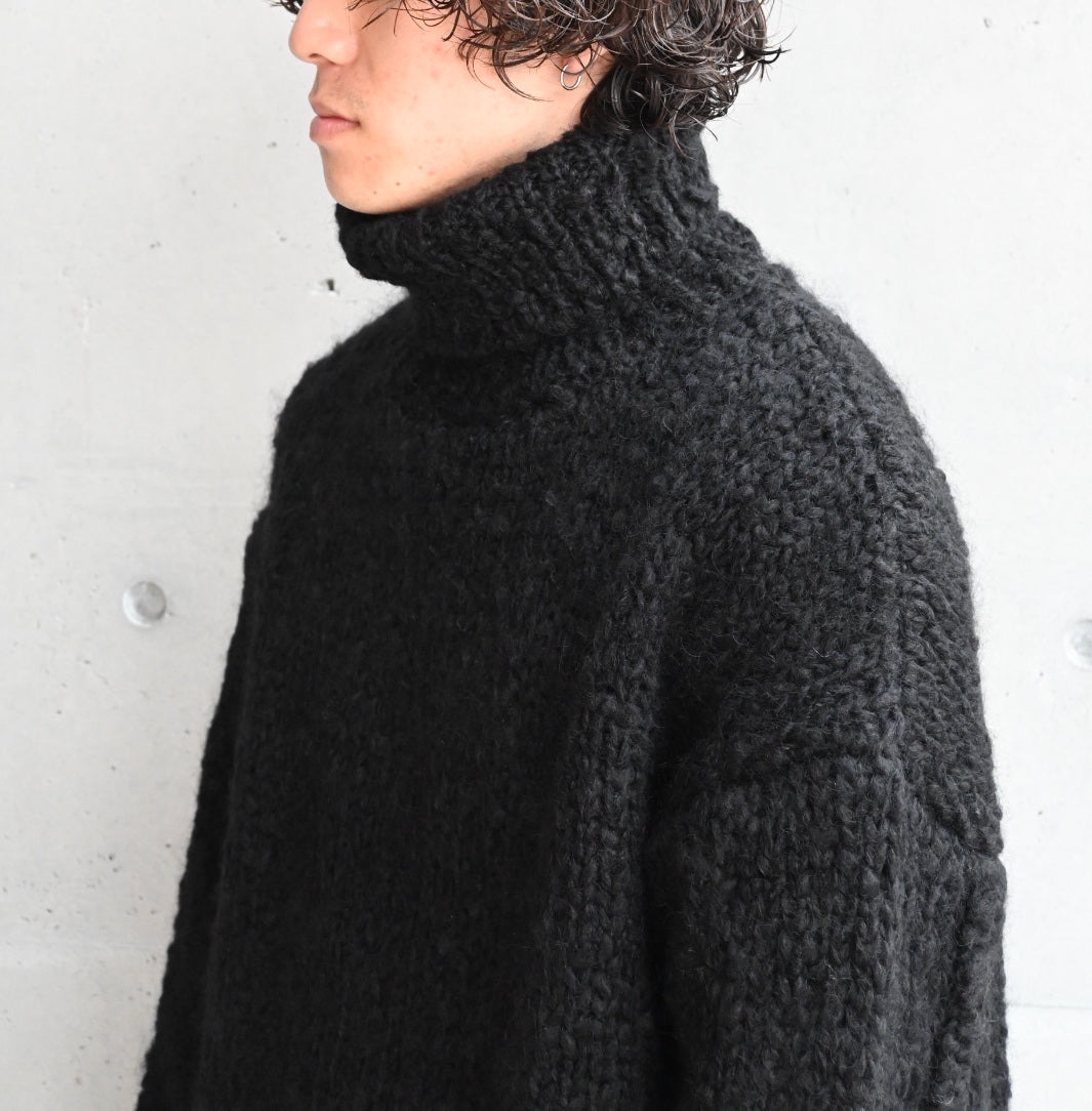 MOHAIR WOOL LOOSE KNIT TURTLE NECK LS