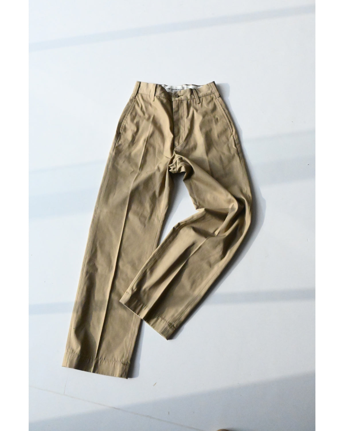 WASHED HIGH WAIST CHINO PANTS