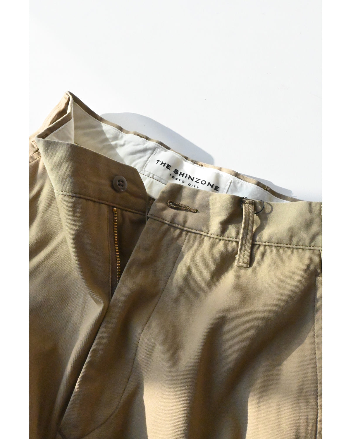 WASHED HIGH WAIST CHINO PANTS