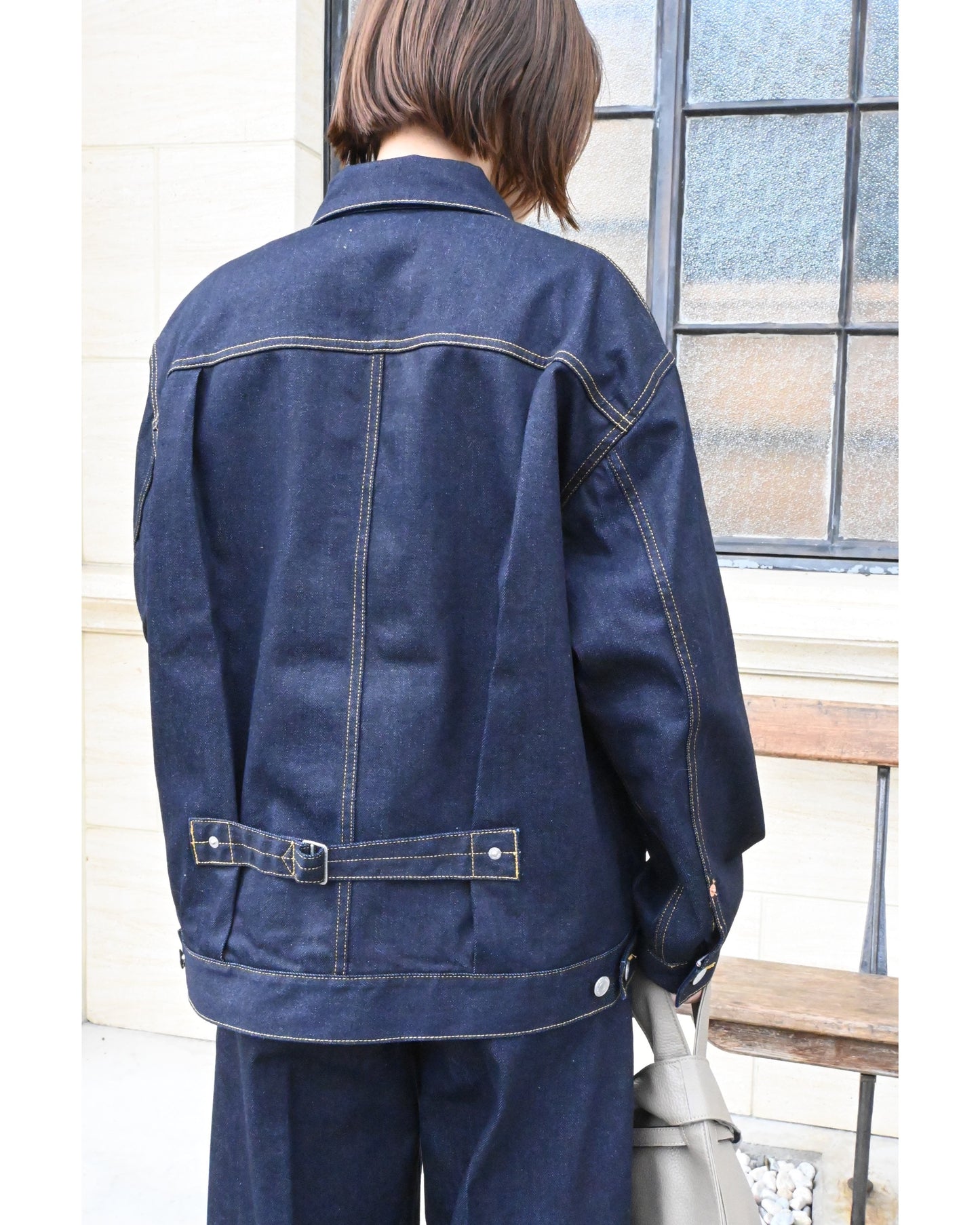 selvedge denim square big blouson