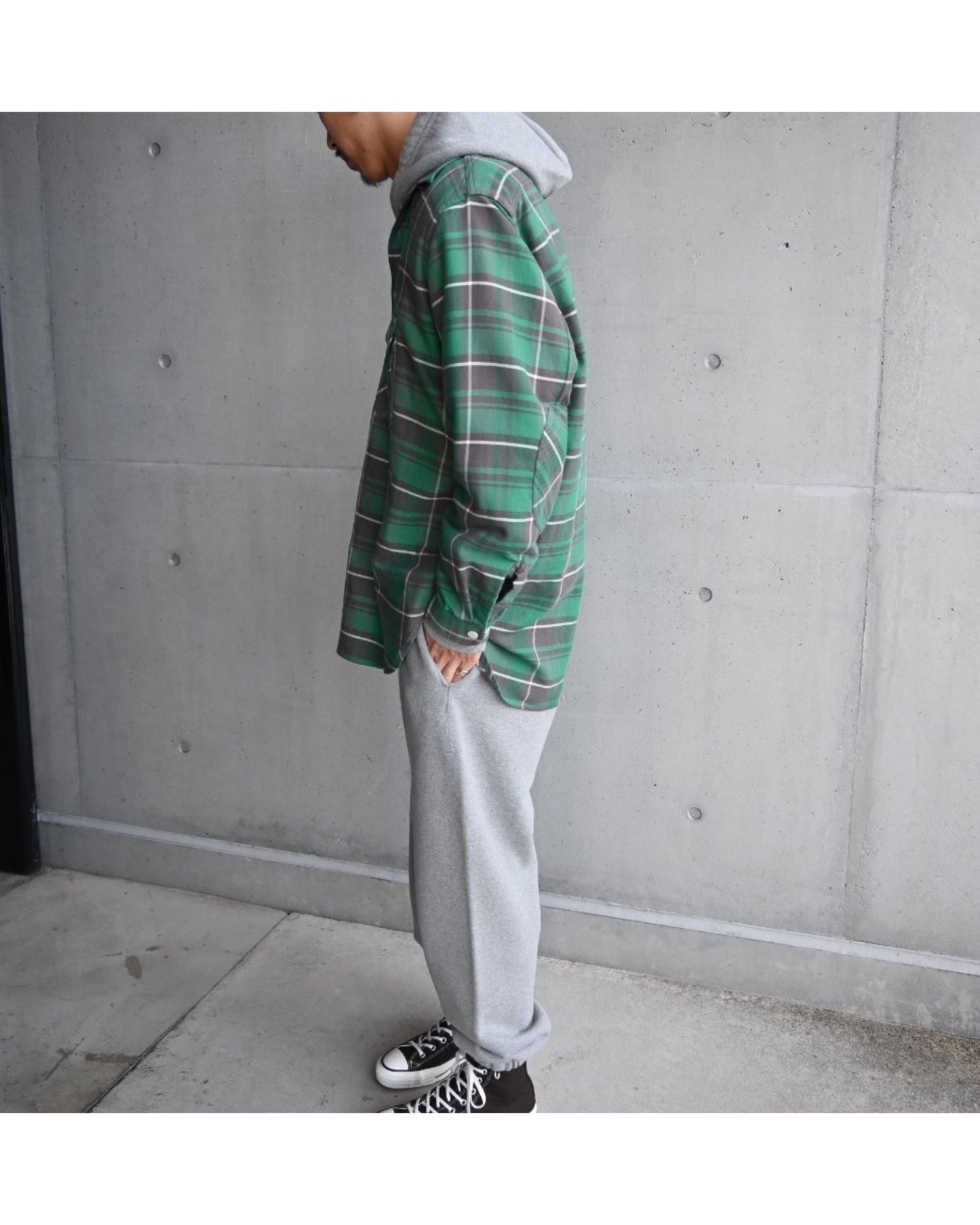 Unlikely Elbow Patch Flannel Work Shirts  GREEN