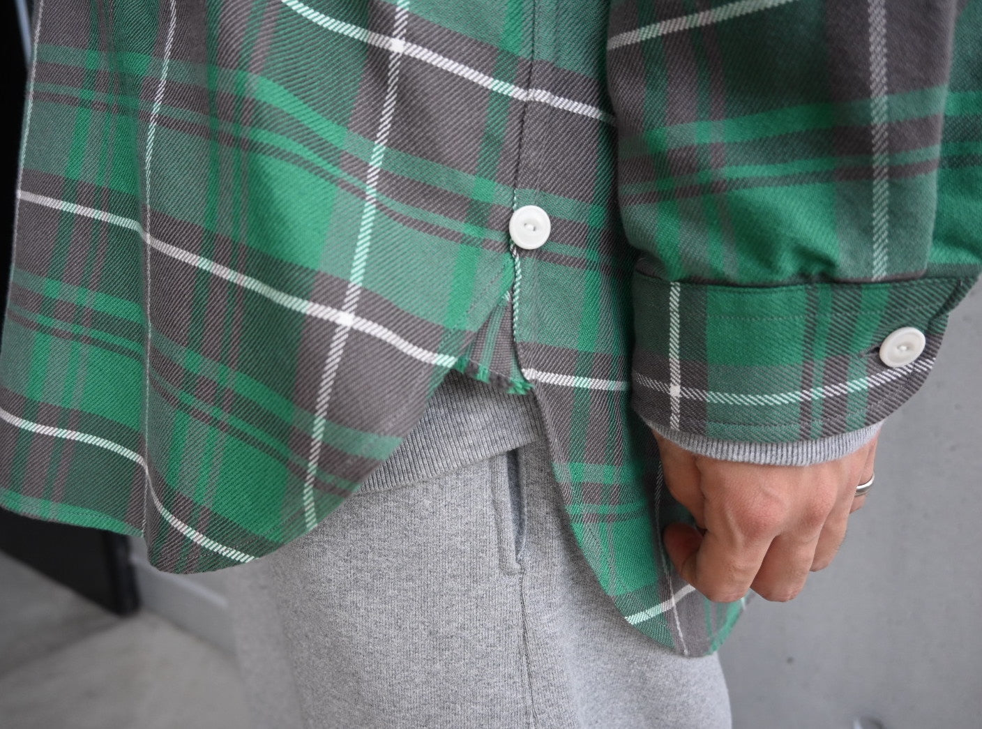 Unlikely Elbow Patch Flannel Work Shirts  GREEN