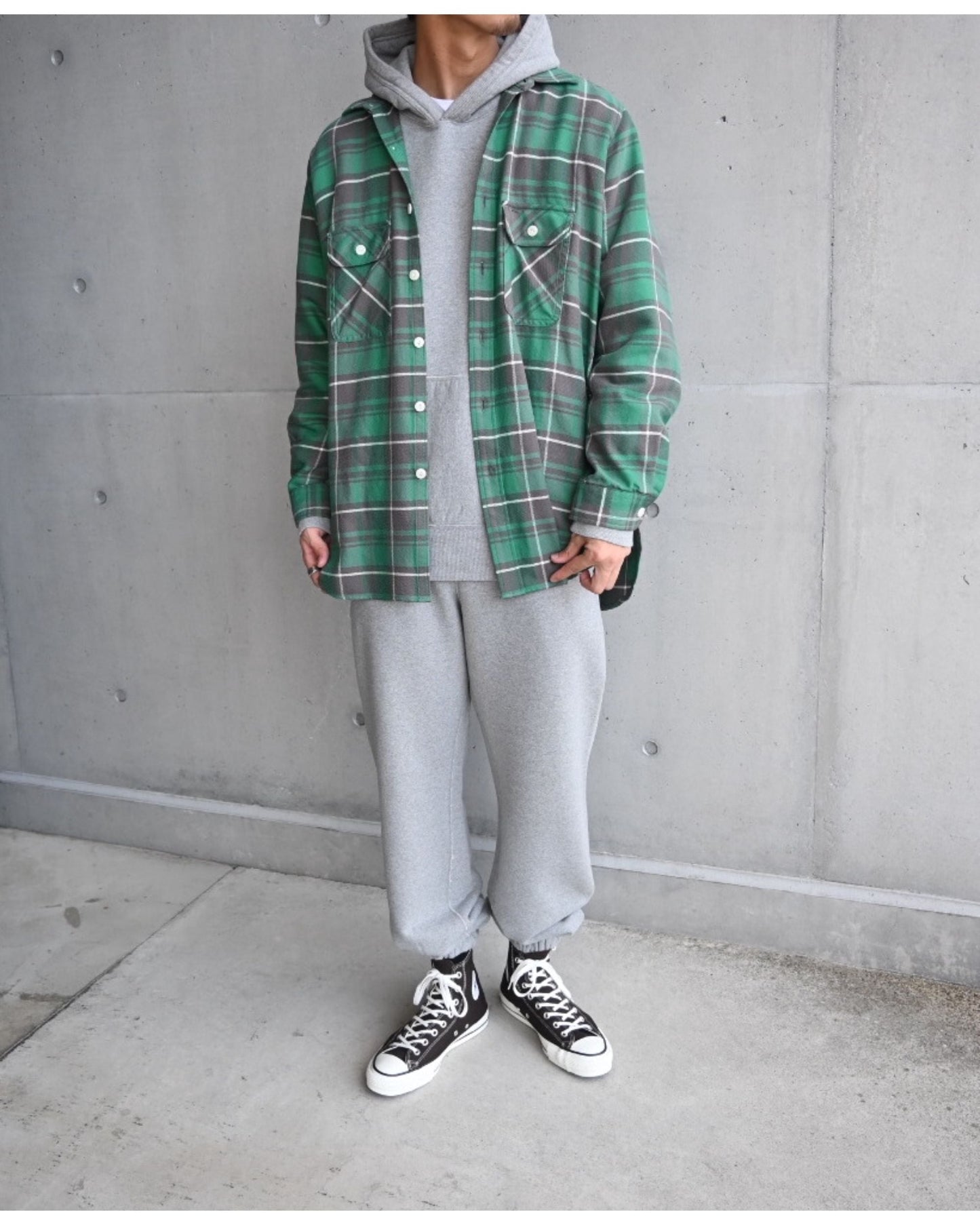 Unlikely Elbow Patch Flannel Work Shirts  GREEN